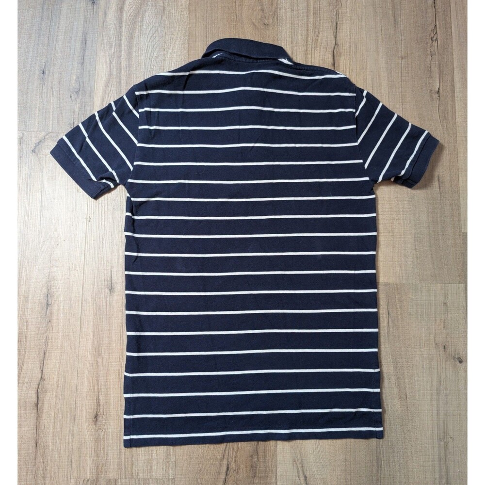 Polo Ralph Lauren Size S Shirt Blue Stripes Cotton Piqué Classic Preppy Pony - Picture 3 of 8